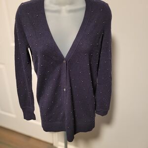 Women's Navy Sweater with Studded Detail